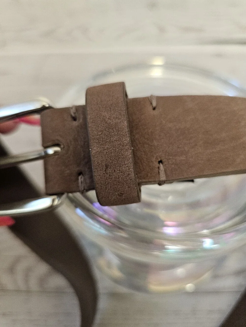 Zara 100% Genuine Leather Belt Women Light Brown Tan Suede Silver Buckle NWOT